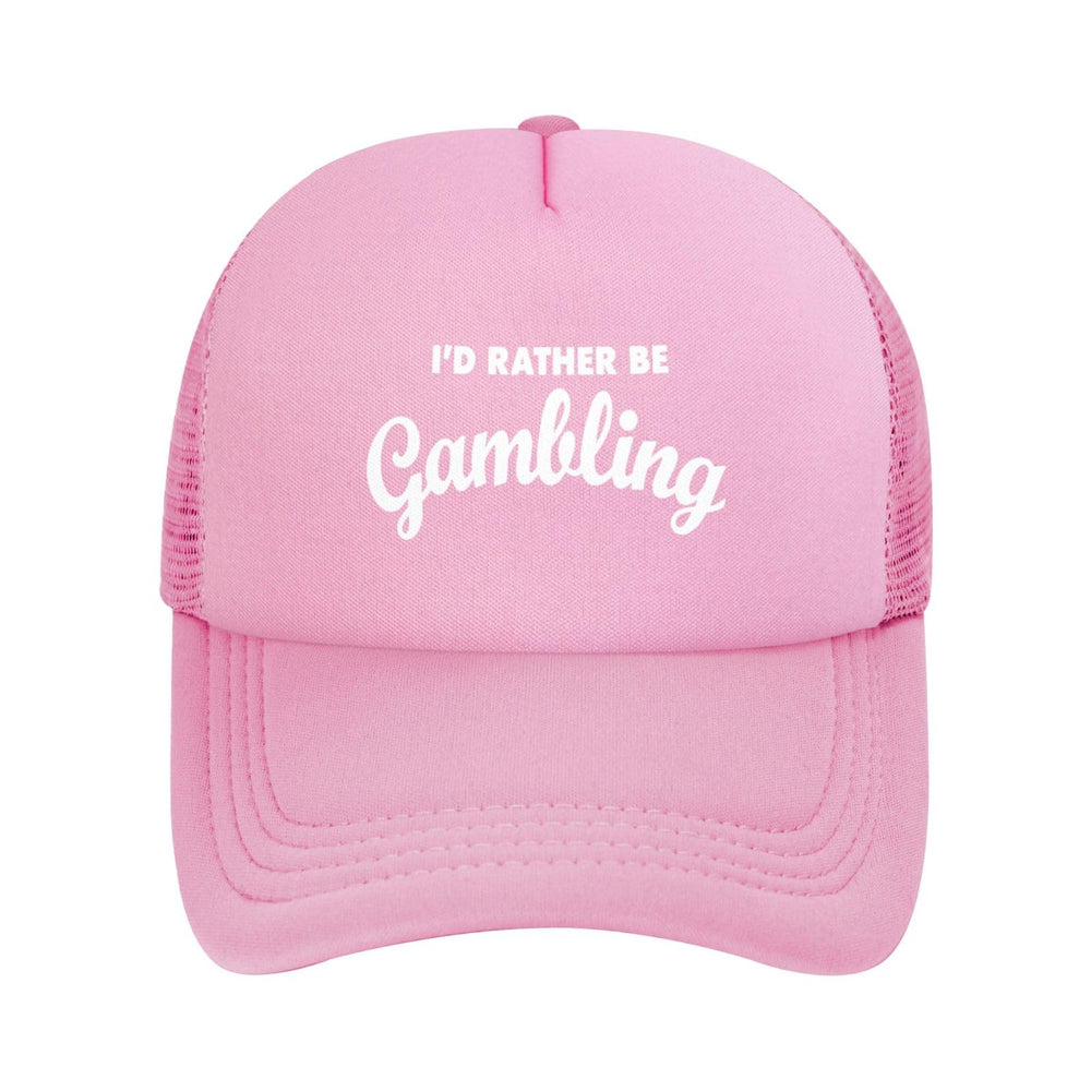 GEZHONU front-design pink trucker hat adds casual style for daily wear