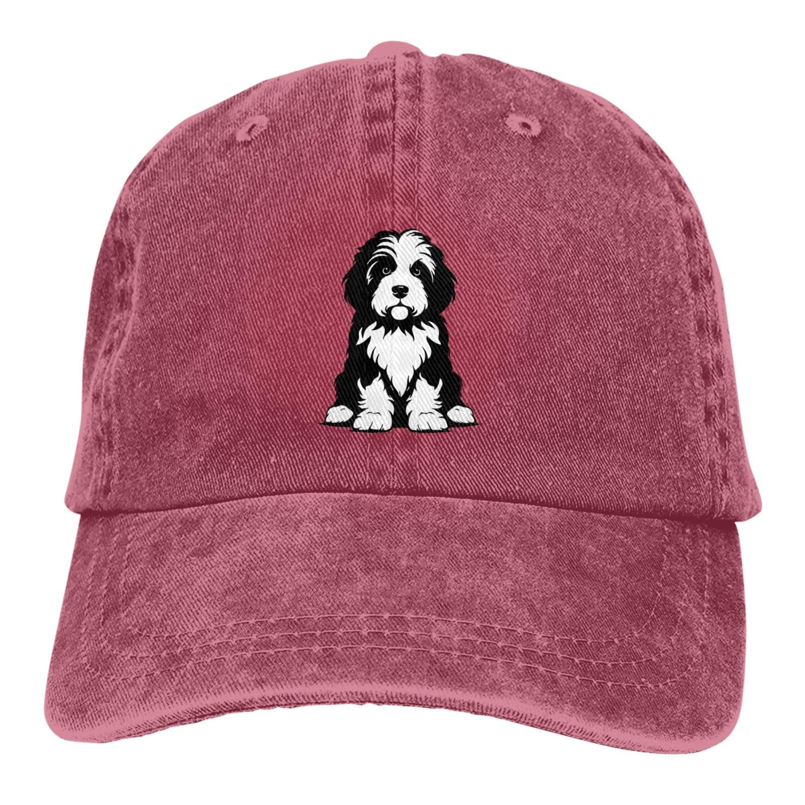 GEZHONU Bernedoodle front graphic denim cap adds playful style to casual outfits