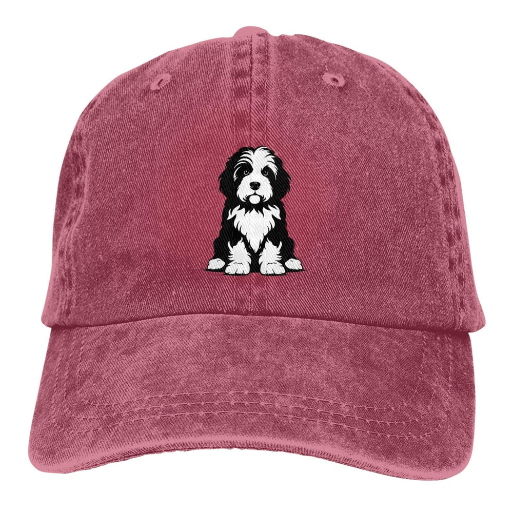 GEZHONU Bernedoodle front graphic denim cap adds playful style to casual outfits