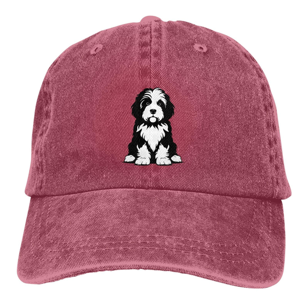 GEZHONU Bernedoodle front graphic denim cap adds playful style to casual outfits