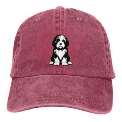 GEZHONU Bernedoodle front graphic denim cap adds playful style to casual outfits