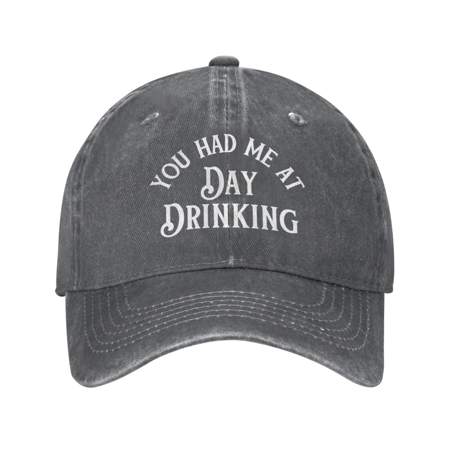 GEZHONU You Had Me at Day Drinking denim dad hat worn by model for versatile everyday wear.
