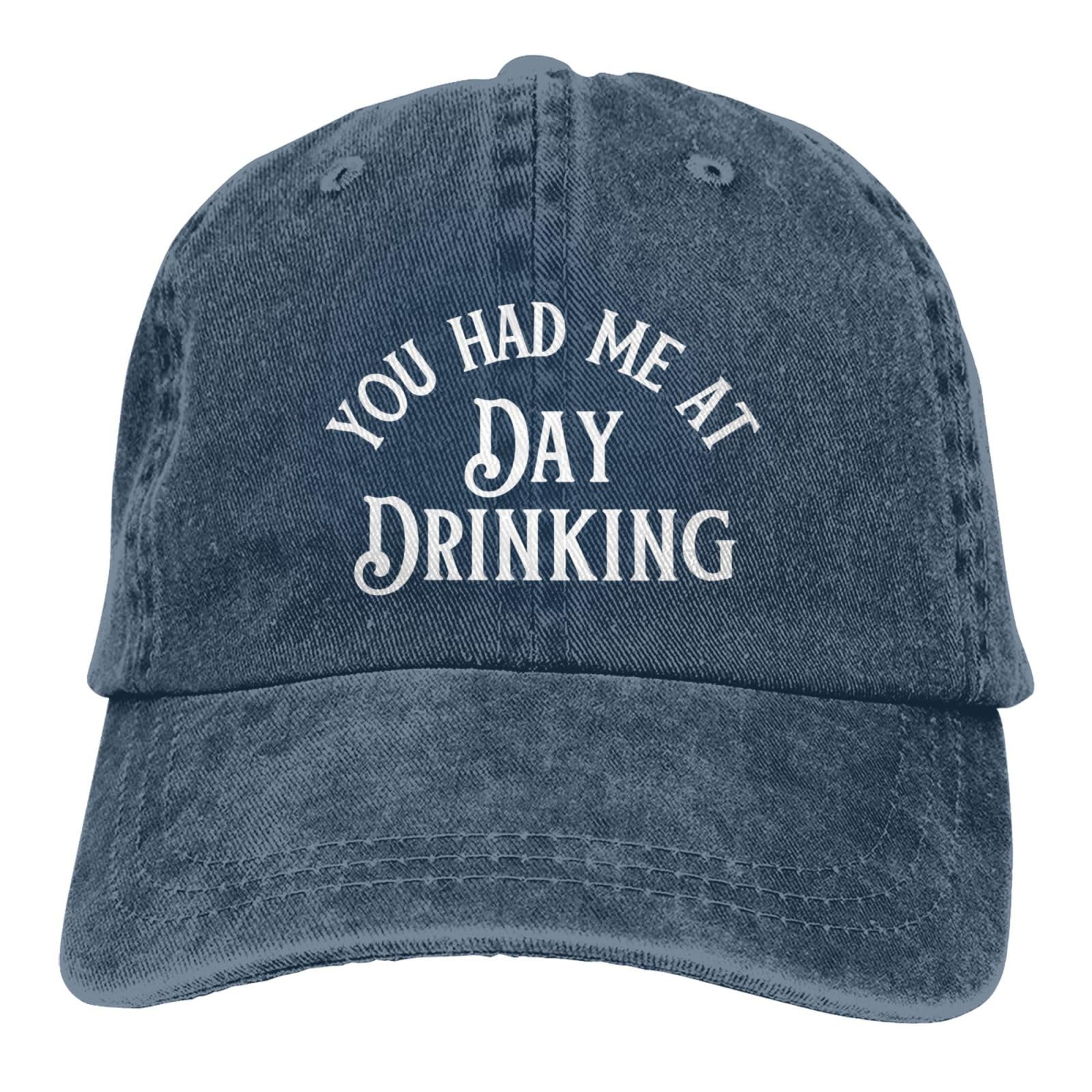GEZHONU You Had Me at Day Drinking cap front view with vintage denim style