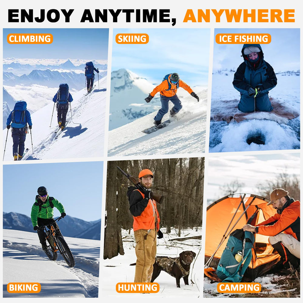 GGLTECK heated gloves ideal for skiing, hunting, cycling, and fishing.