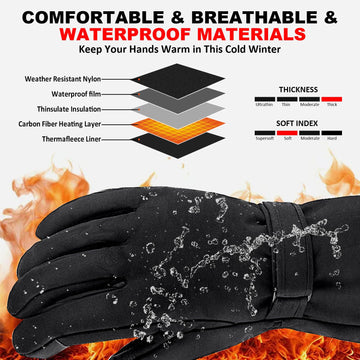 GGLTECK heated gloves back view highlighting all-around warmth and weather resistance
