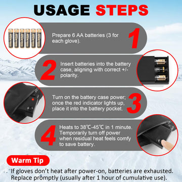 GGLTECK heated gloves touchscreen thumb area allows phone use without removing warmth