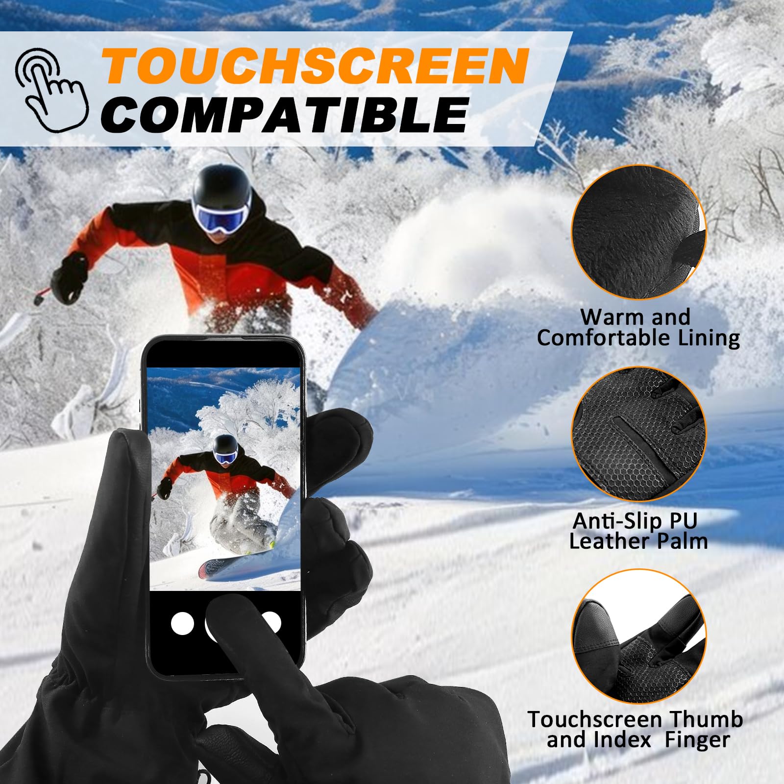 GGLTECK heated gloves battery pack powering three heat levels for all-day warmth.