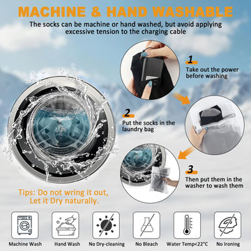GGLTECK socks show four heating levels for flexible warming control.