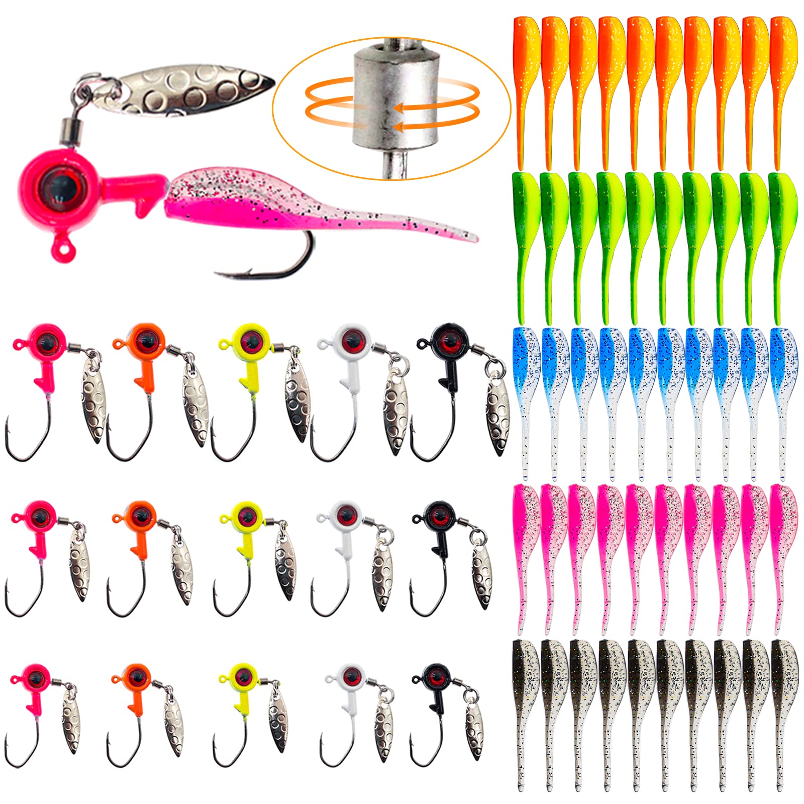Ghanneey 65Pcs Fishing Jigs Lures Kit header image