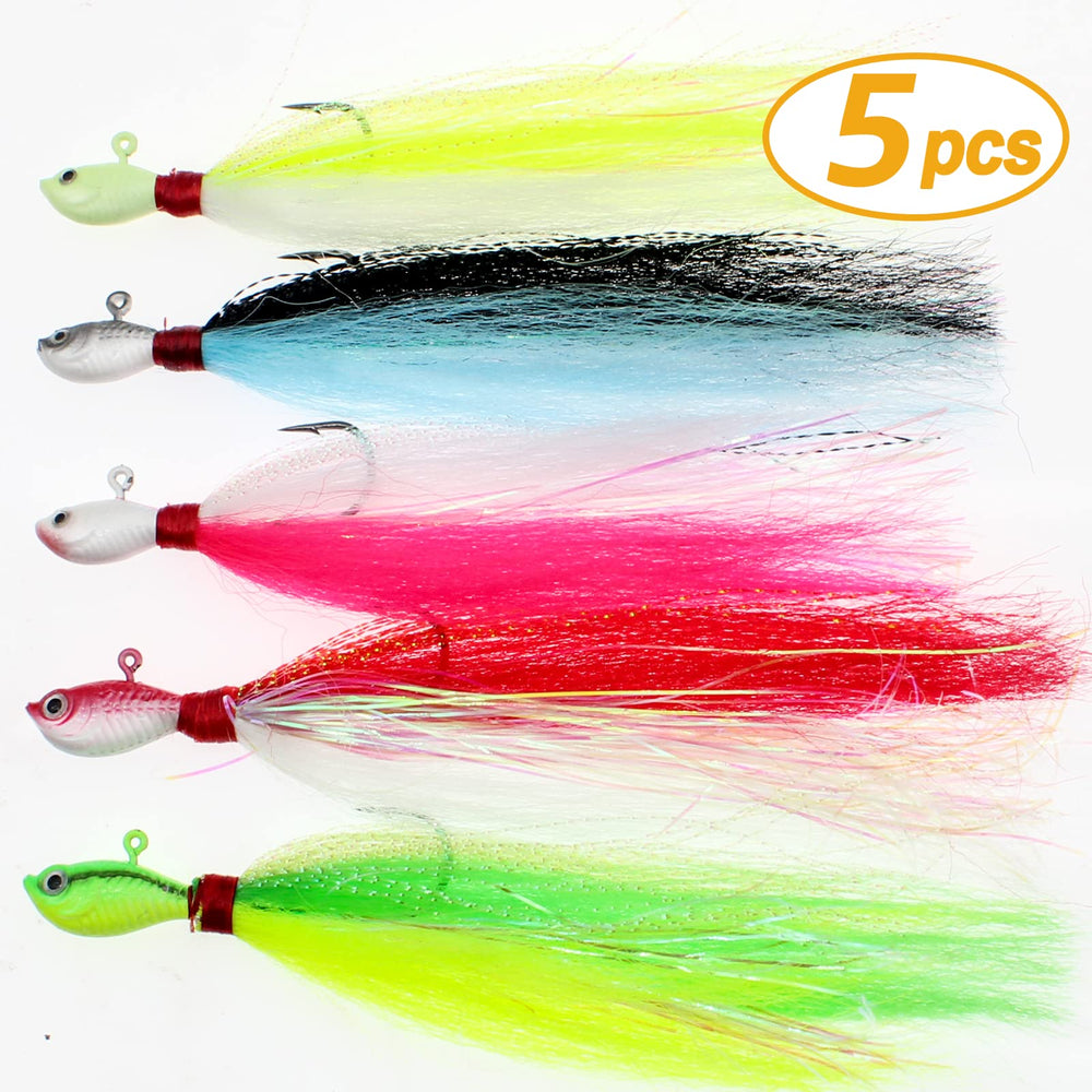 Hand-tied deer hair with crystal glitter on Bucktail Jig