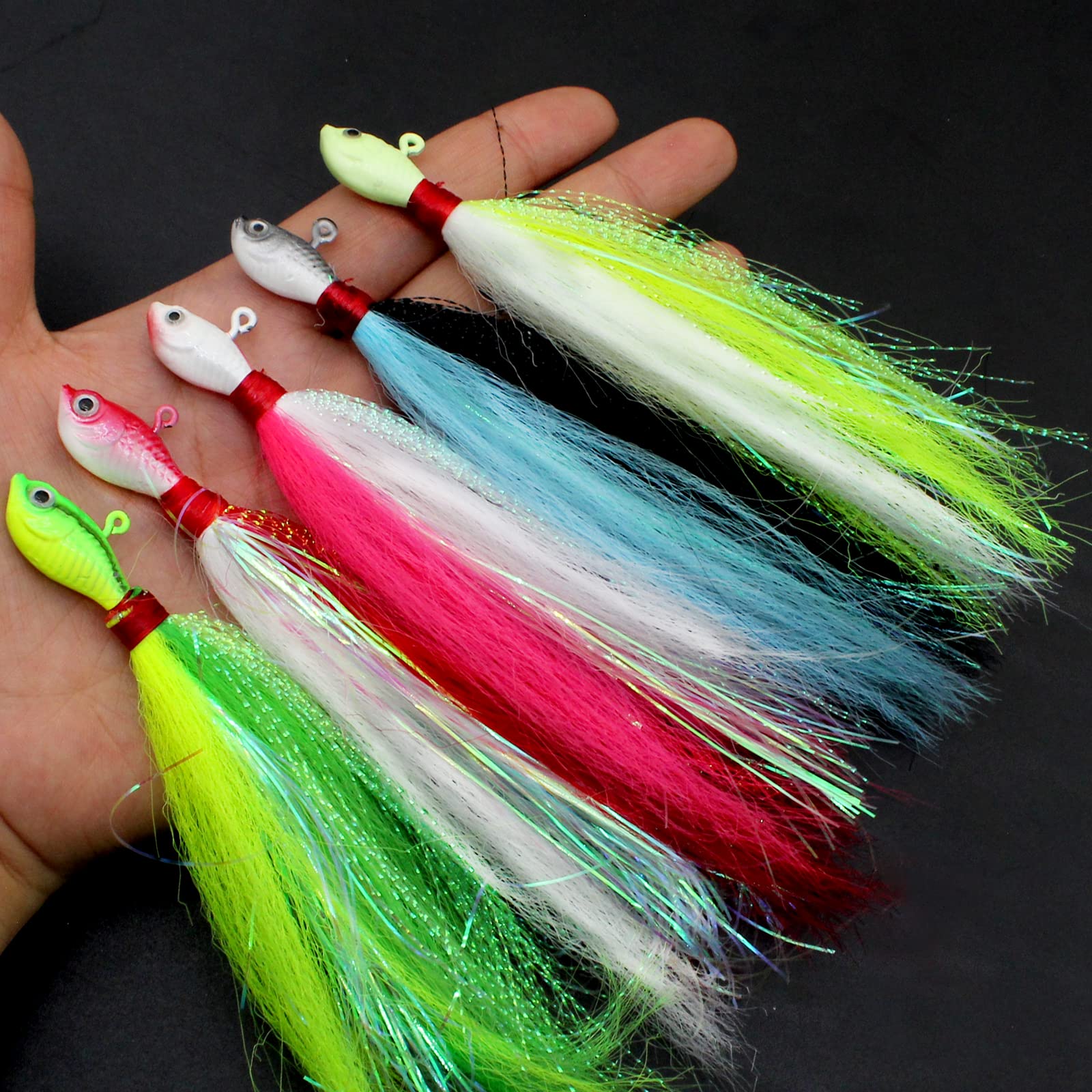 Five-piece Bucktail Jig set packaging