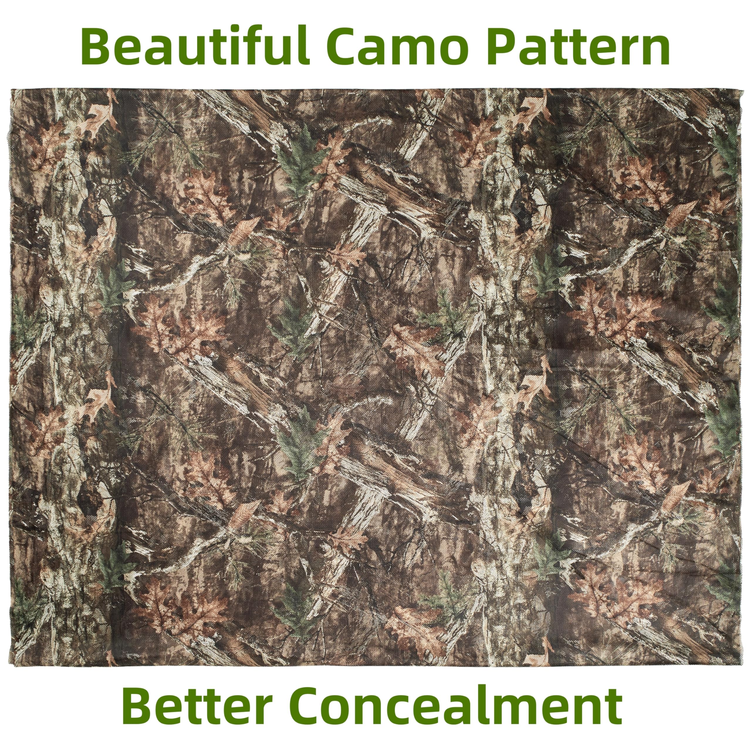 GHILEO camouflage burlap netting suitable for hunting, photography, and bird watching.