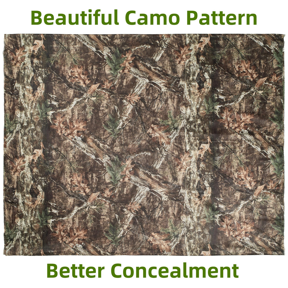 GHILEO camouflage burlap netting suitable for hunting, photography, and bird watching.