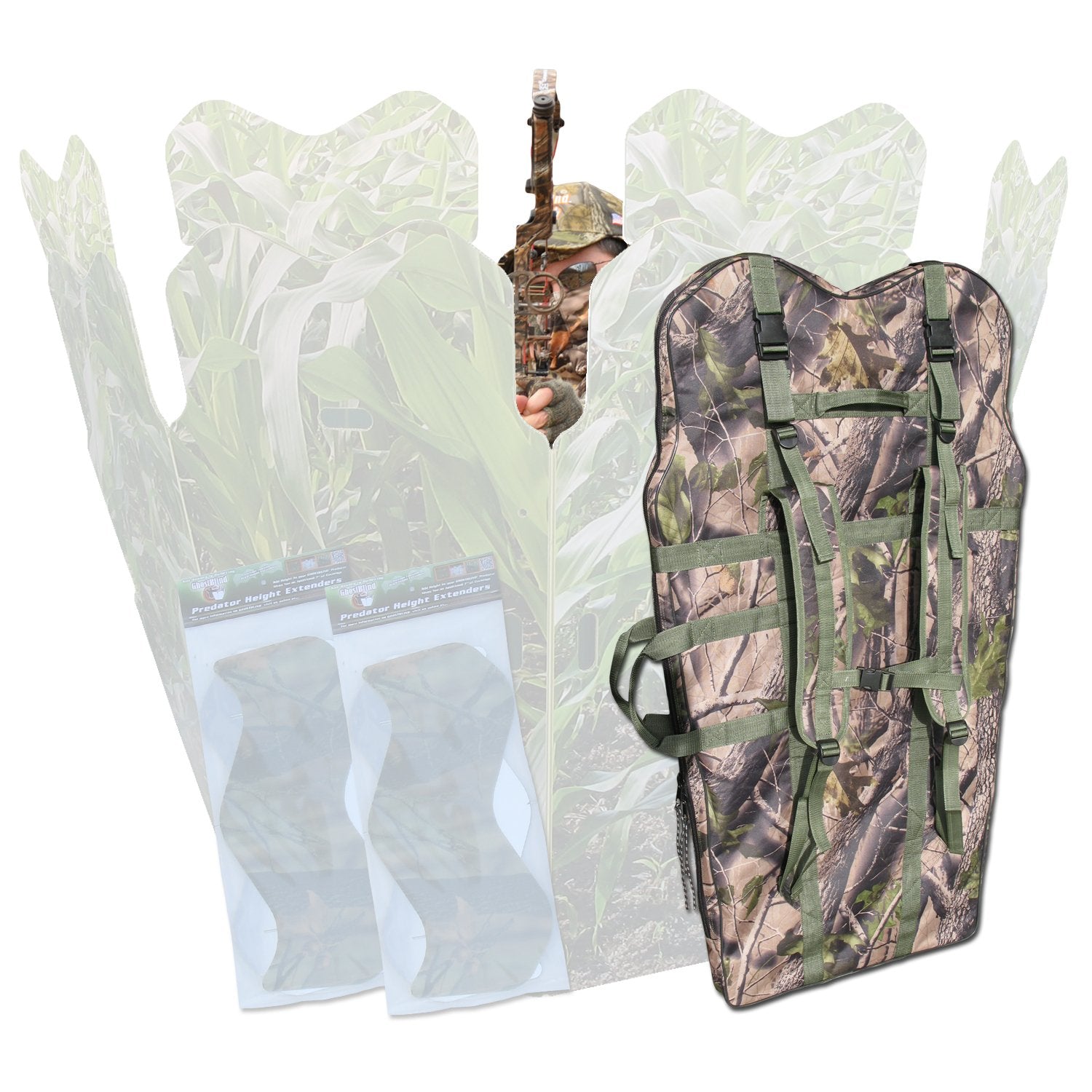 GhostBlind Logo Camo Cap complements woodland camouflage on scouting trips.