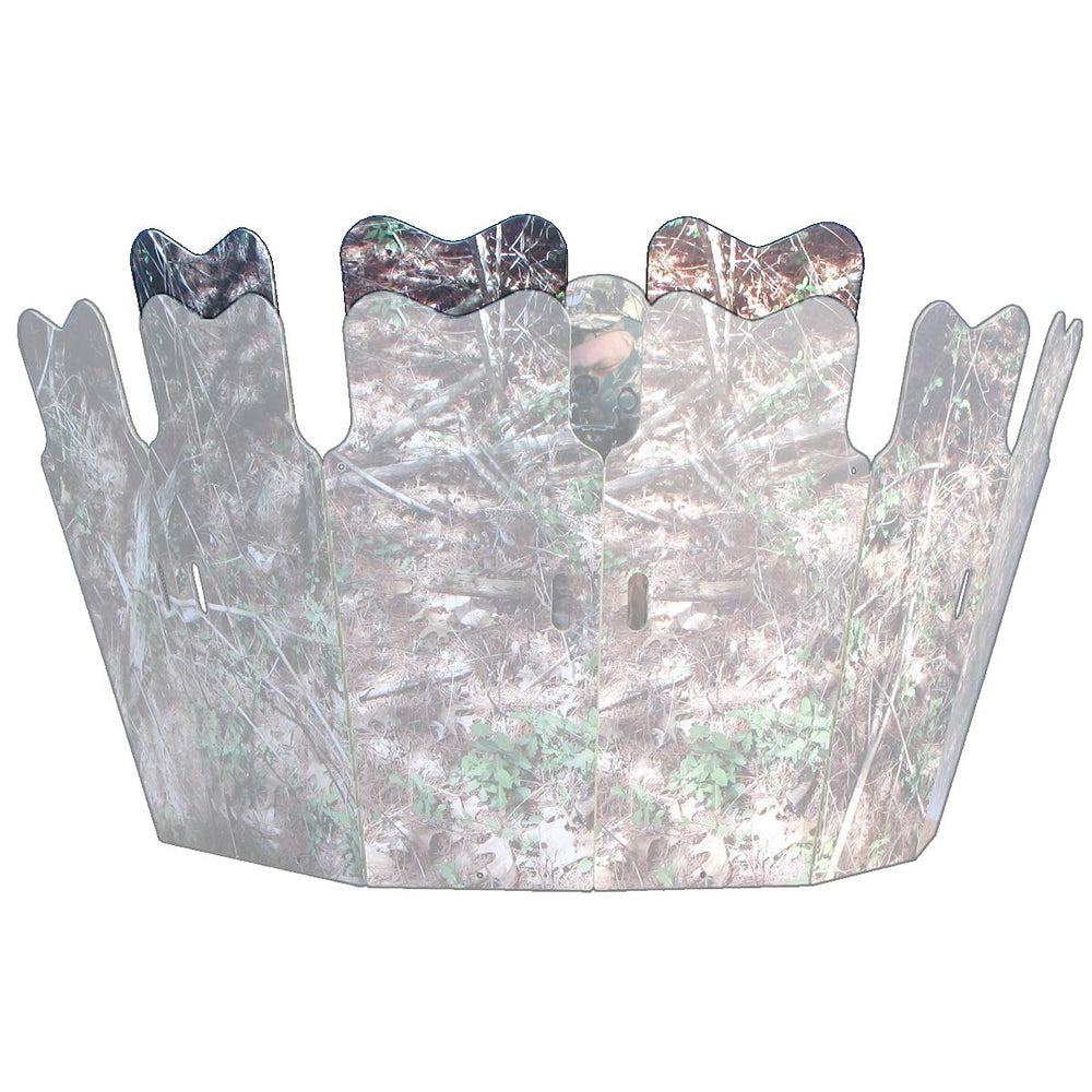 GhostBlind Phantom 6-panel height extenders attach to the top, boosting coverage for tall hunters