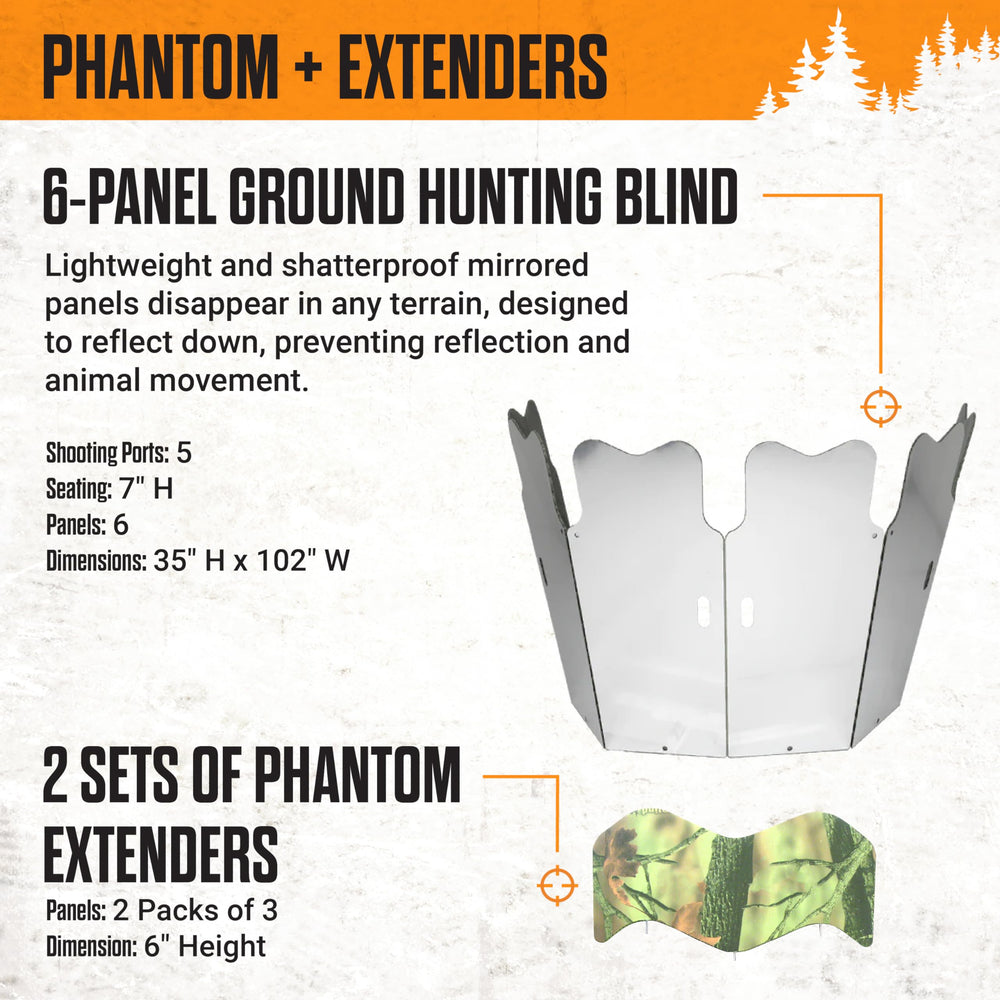 GhostBlind Phantom extenders attached to top for extra camouflage height