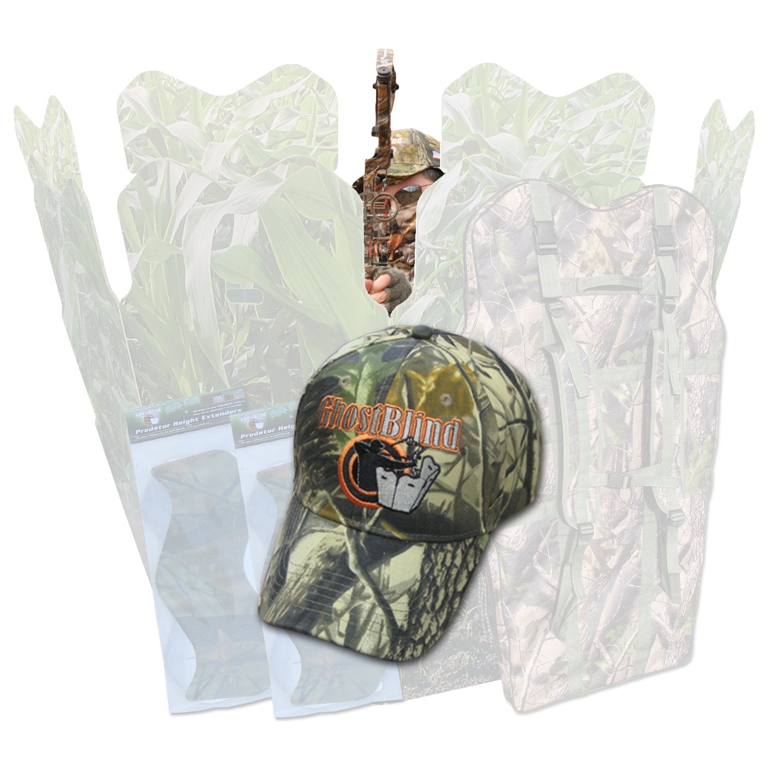 GhostBlind Predator laid flat 102-inch width, spacious shooting area.