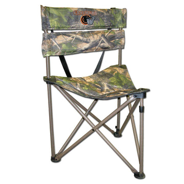 GhostBlind Predator Hunting Chair in woodland camo for stealth and ground-hunt comfort.
