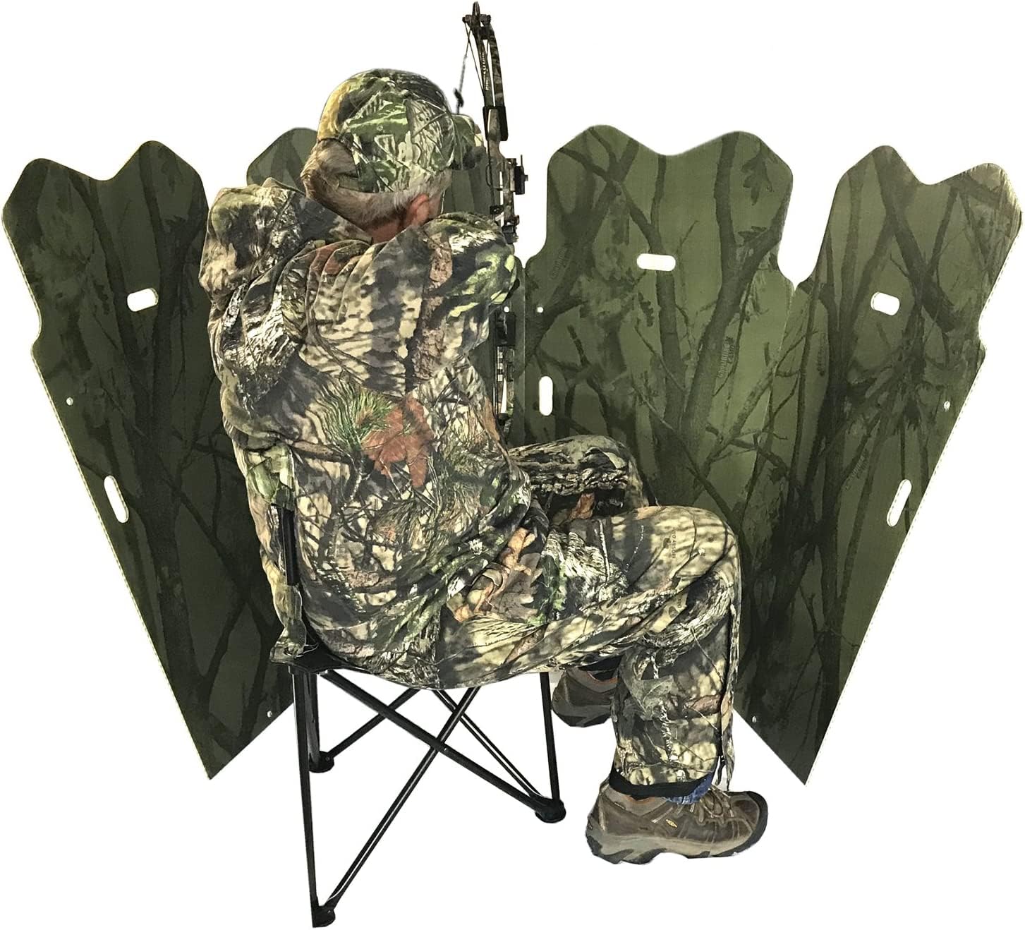 GhostBlind Summit Outdoors bungee cords stabilize the blind in windy conditions.