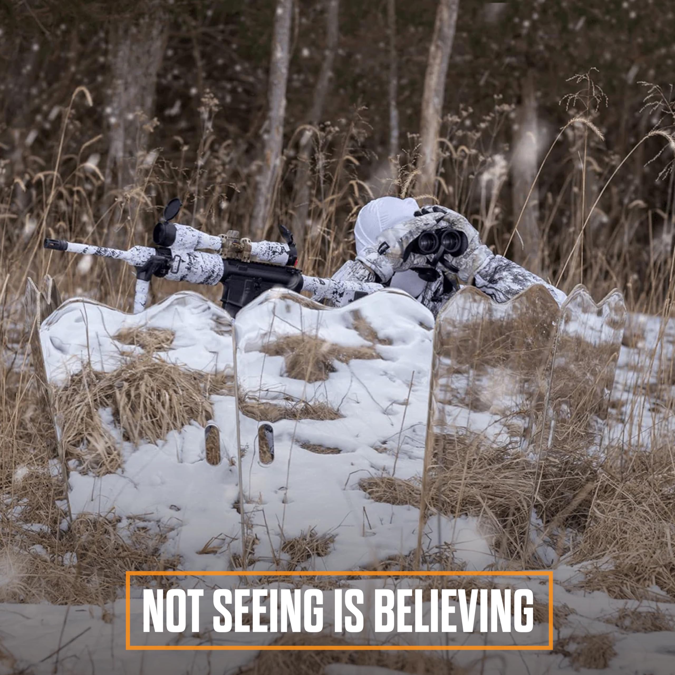 GhostBlind waterproof and shatterproof panels withstand rain and rugged terrain.