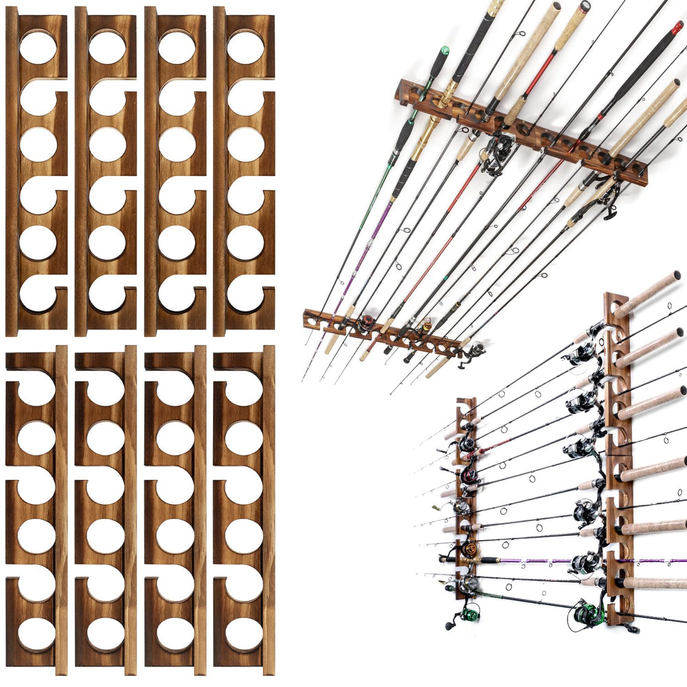 Ghosthorn 24-rod wall-mount rack keeps gear organized for easy access.