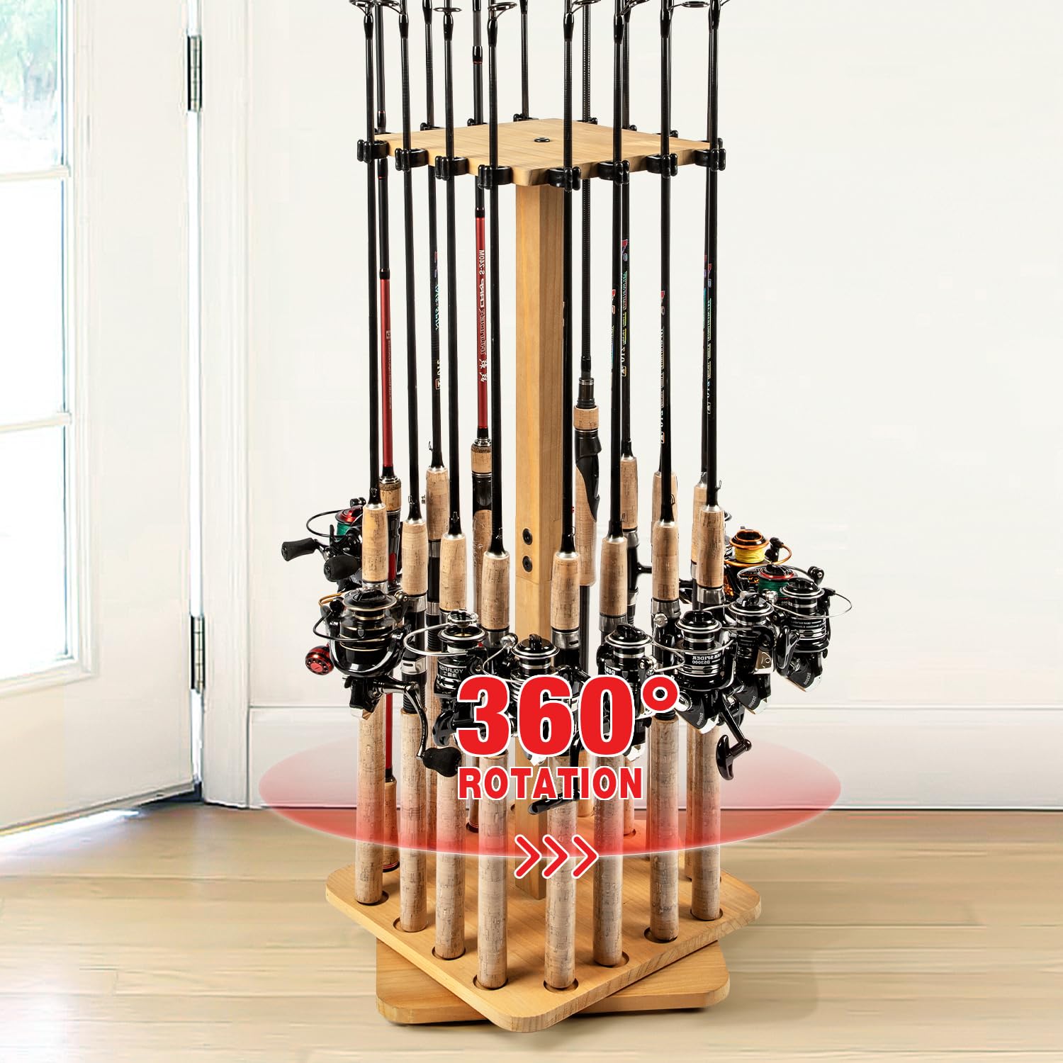 Ghosthorn 360-degree rotating fishing rod holder assembly