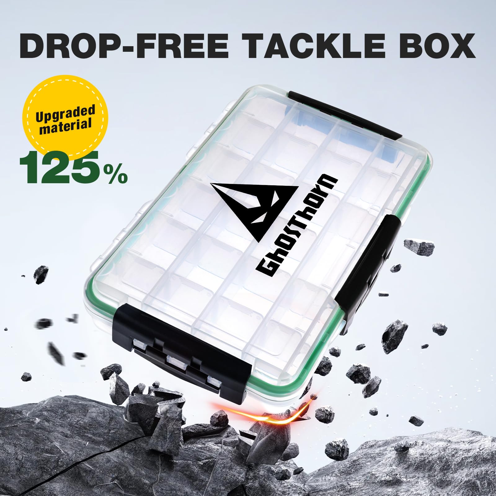 Ghosthorn 3700 tackle tray removable dividers allow flexible lure setup on the water.