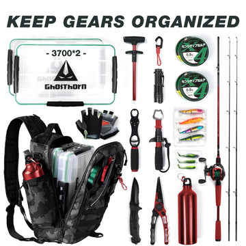 Ghosthorn fishing backpack front pockets for quick tool and lure access