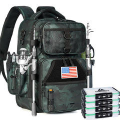 Ghosthorn fishing backpack front view showing compact storage for day trips