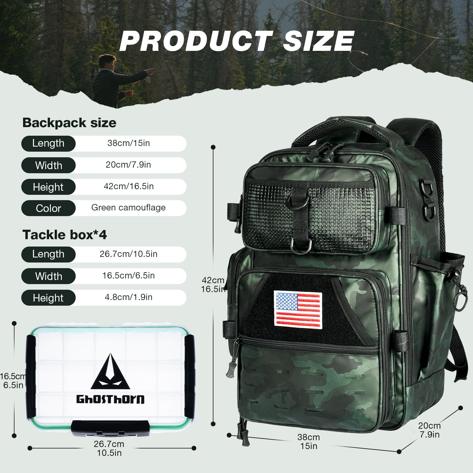 Ghosthorn multi-use design suitable for bank fishing, wading, and hiking