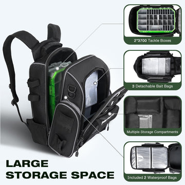 Ghosthorn fishing backpack padded back delivers comfortable all-day carry.