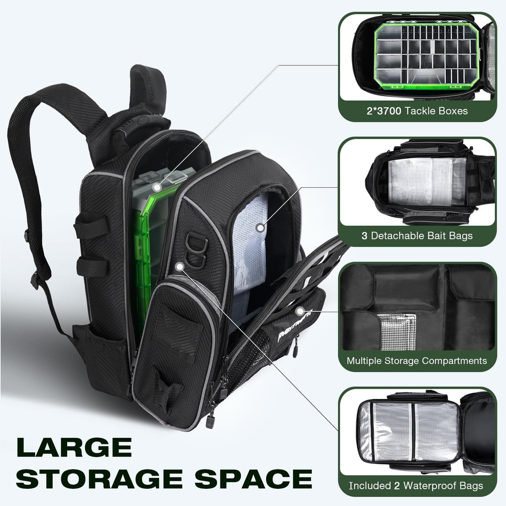 Ghosthorn fishing backpack padded back delivers comfortable all-day carry.