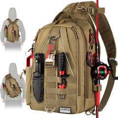 Ghosthorn fishing backpack with rod holder keeps gear secure on the bank.