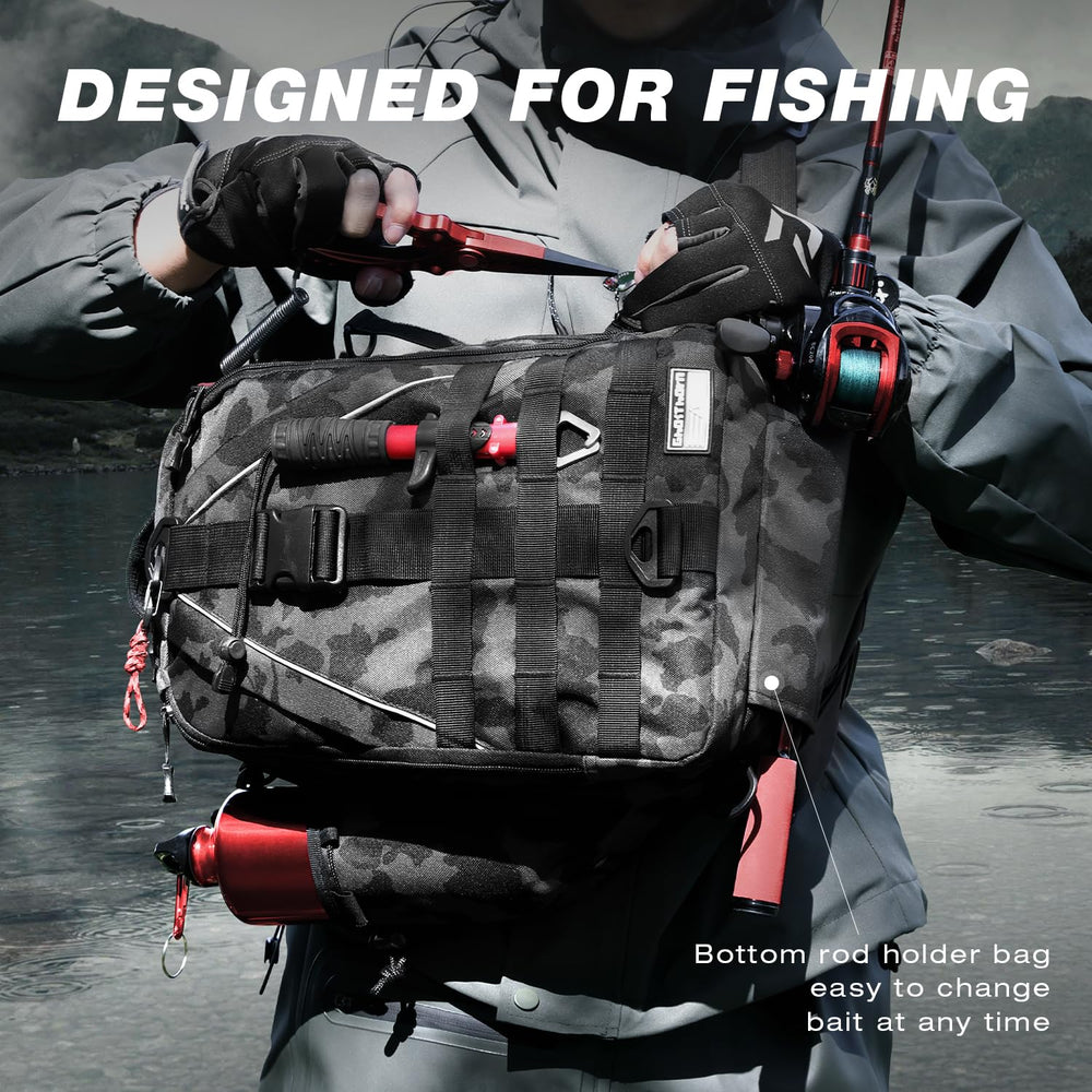Ghosthorn fishing backpack side water bottle pocket keeps hydration handy