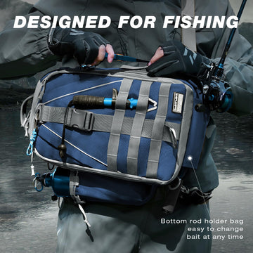 Ghosthorn fishing backpack waterproof-fabric emphasizes durability in water environments.