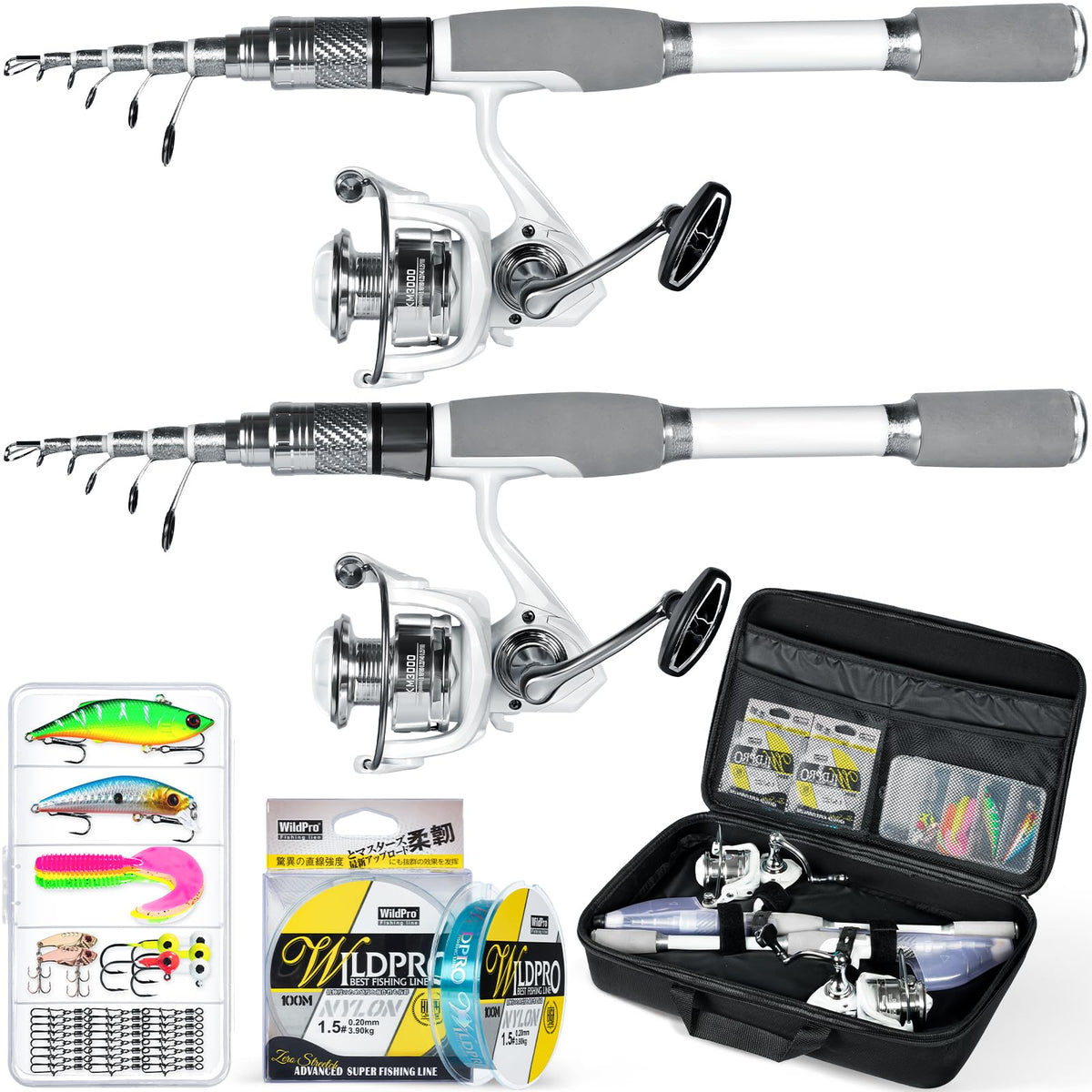 Ghosthorn fishing rod and reel combo shown in a compact, carbon-fiber setup for travel fishing.