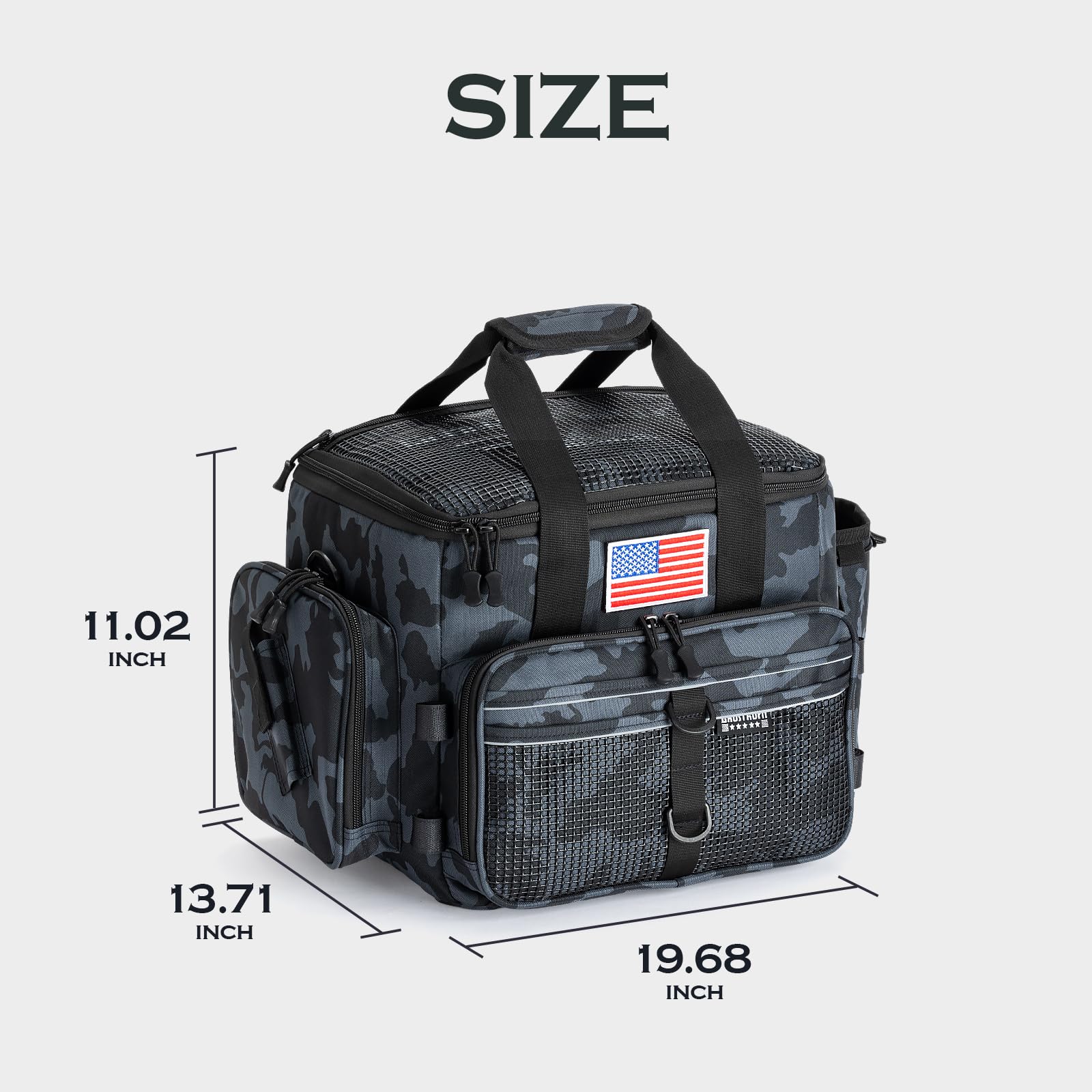 Ghosthorn fishing tackle bag capacity holds four 3700 and two 3600 boxes