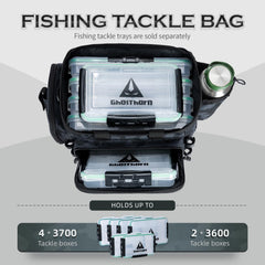 Ghosthorn fishing tackle bag front pocket with D-rings for easy tool access