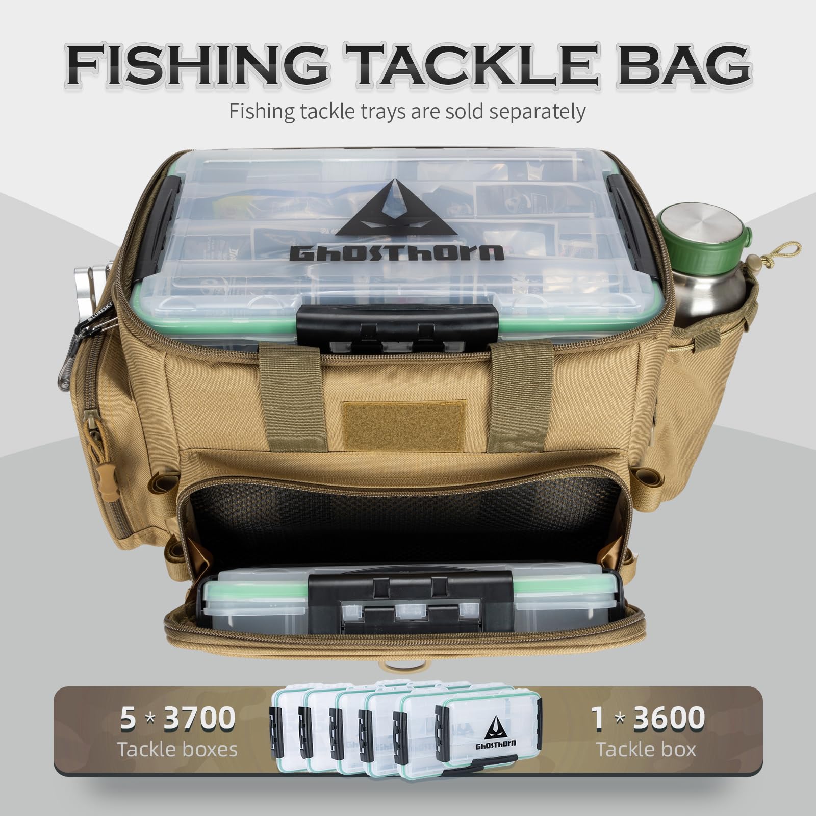 Ghosthorn front-pocket with D-rings and mesh divider helps organized tools.