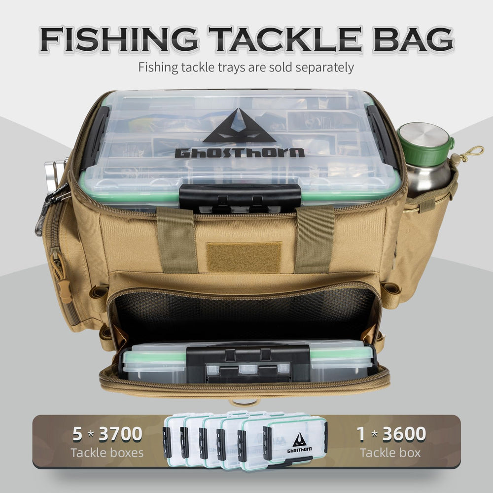 Ghosthorn front-pocket with D-rings and mesh divider helps organized tools.