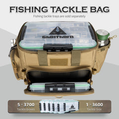 Ghosthorn front-pocket with D-rings and mesh divider helps organized tools.
