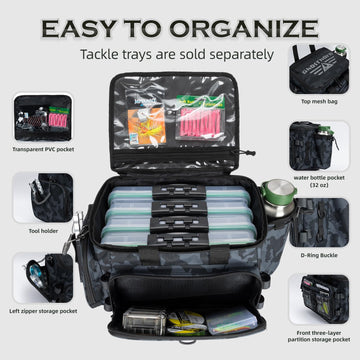 Ghosthorn fishing tackle bag top pocket waterproof keeps valuables dry on trips