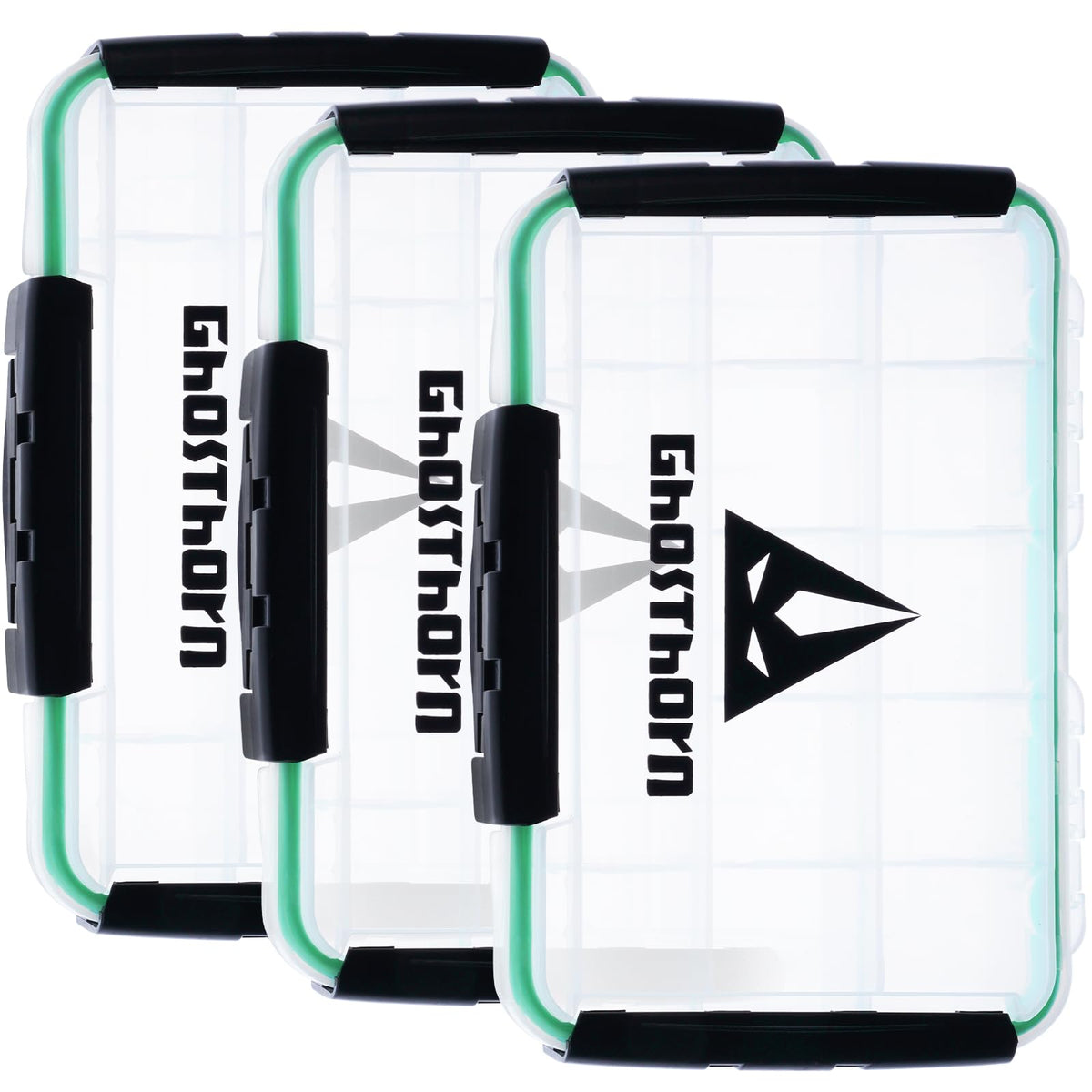 Ghosthorn fishing tackle box open with removable dividers for easy lure organization