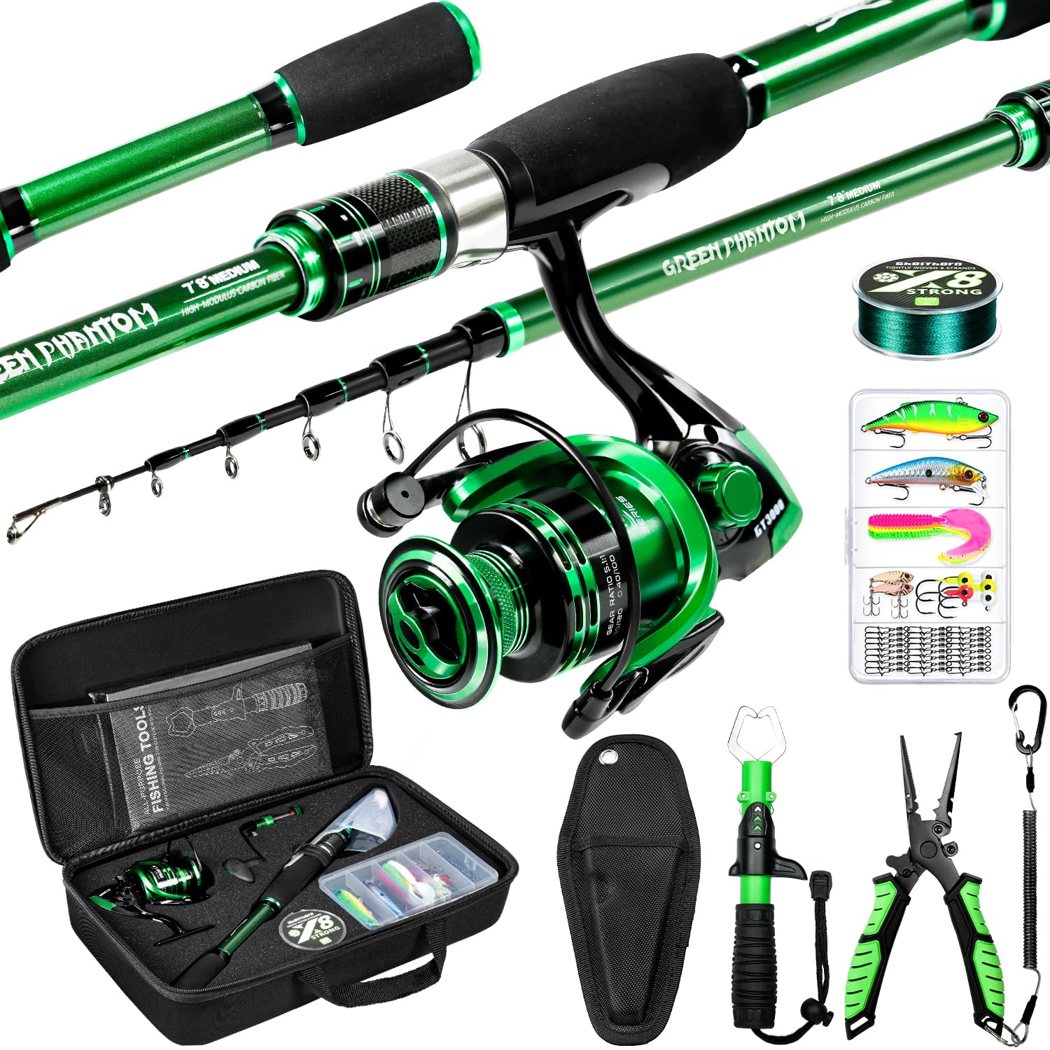 Ghosthorn graphite telescopic rod — lightweight, portable setup for on-the-go freshwater fishing