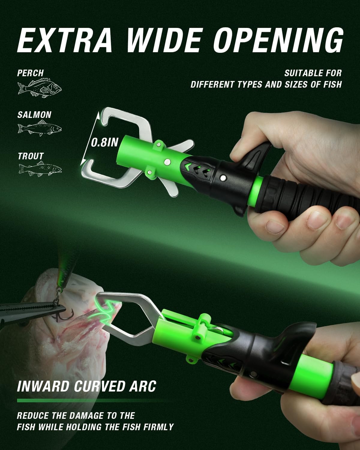 Ghosthorn corrosion-resistant lip gripper — easy one-finger use in saltwater or freshwater