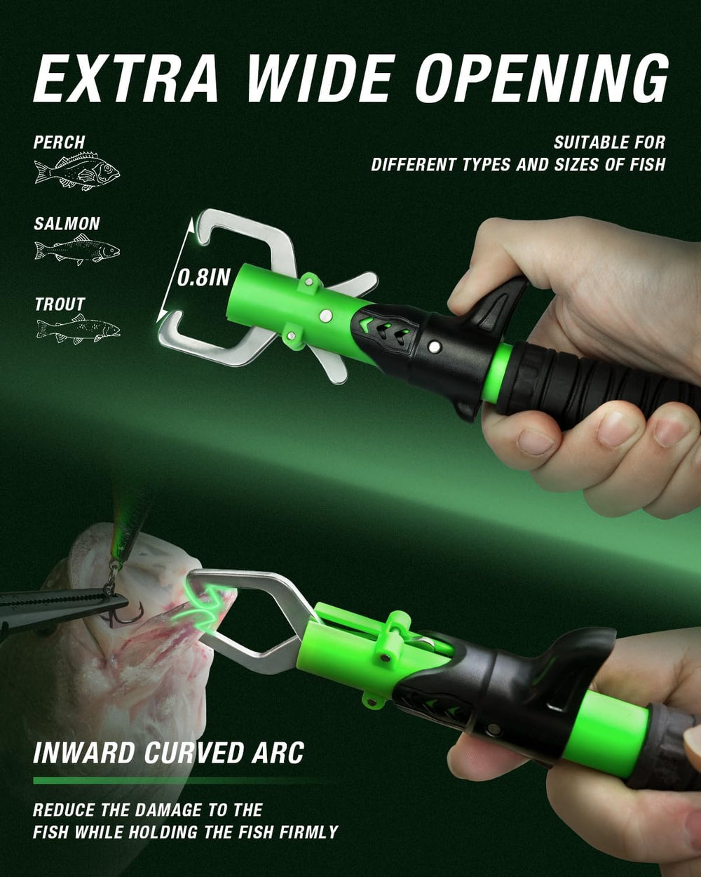 Ghosthorn corrosion-resistant lip gripper — easy one-finger use in saltwater or freshwater