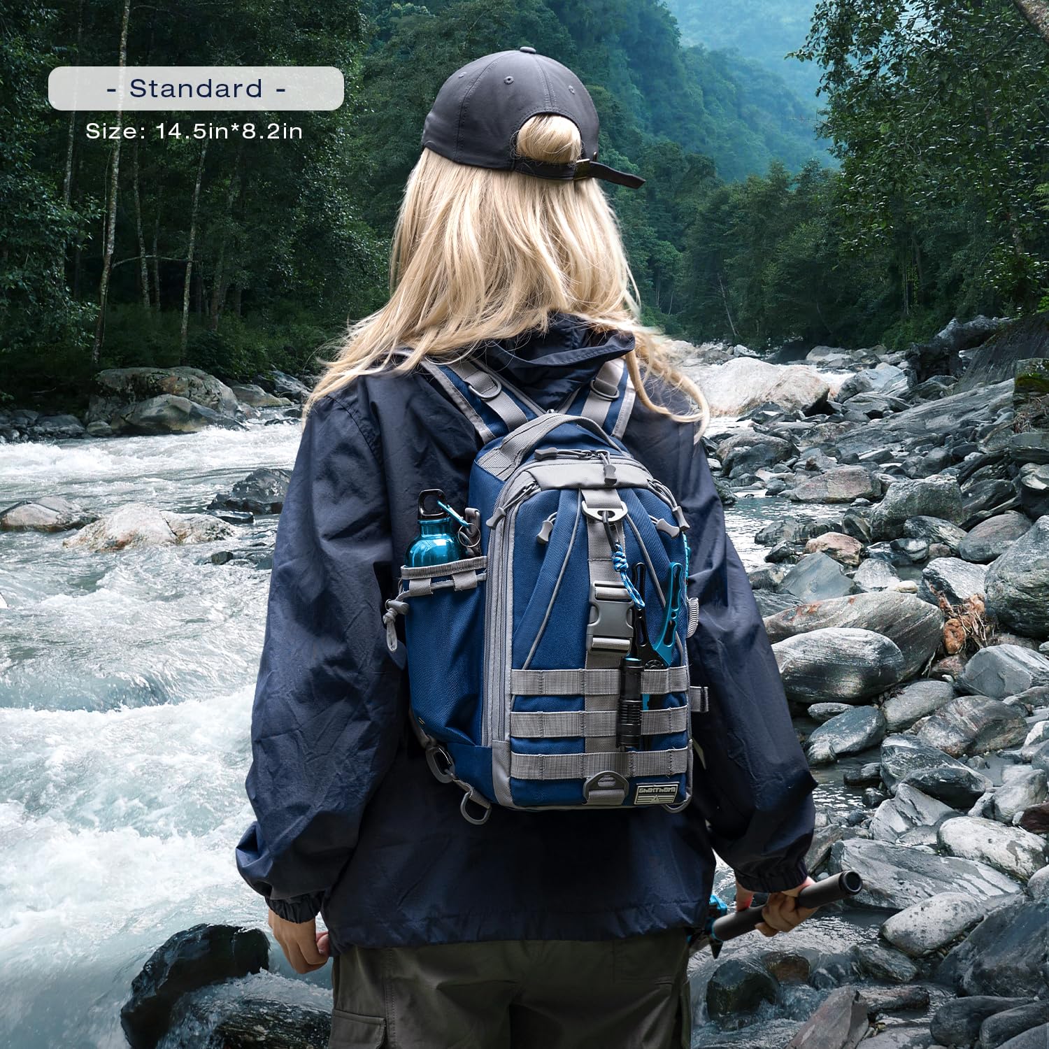Ghosthorn multi-scenario use backpack adapts to shore, boat, or wading.