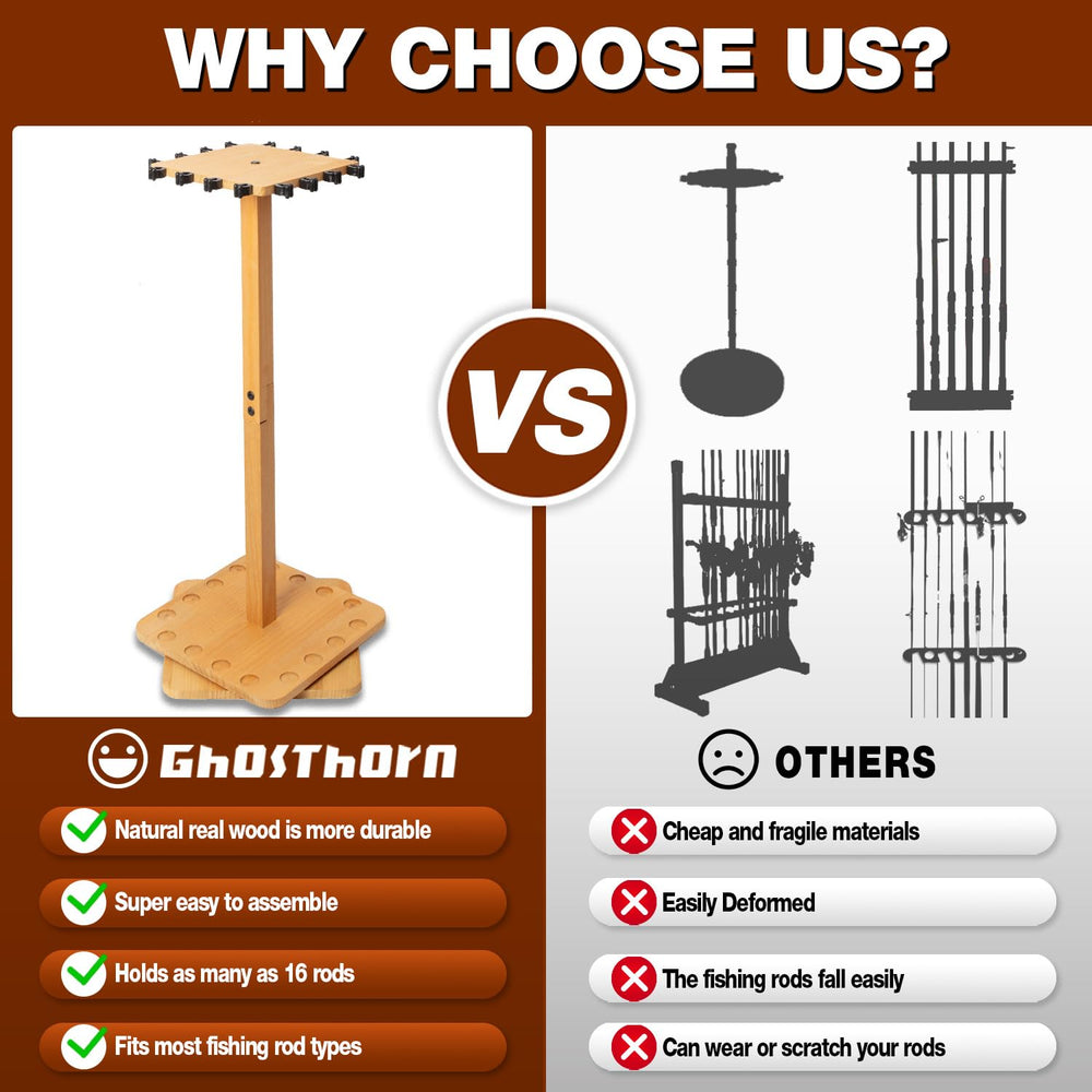 Rod clips and thickened center post on Ghosthorn rod rack