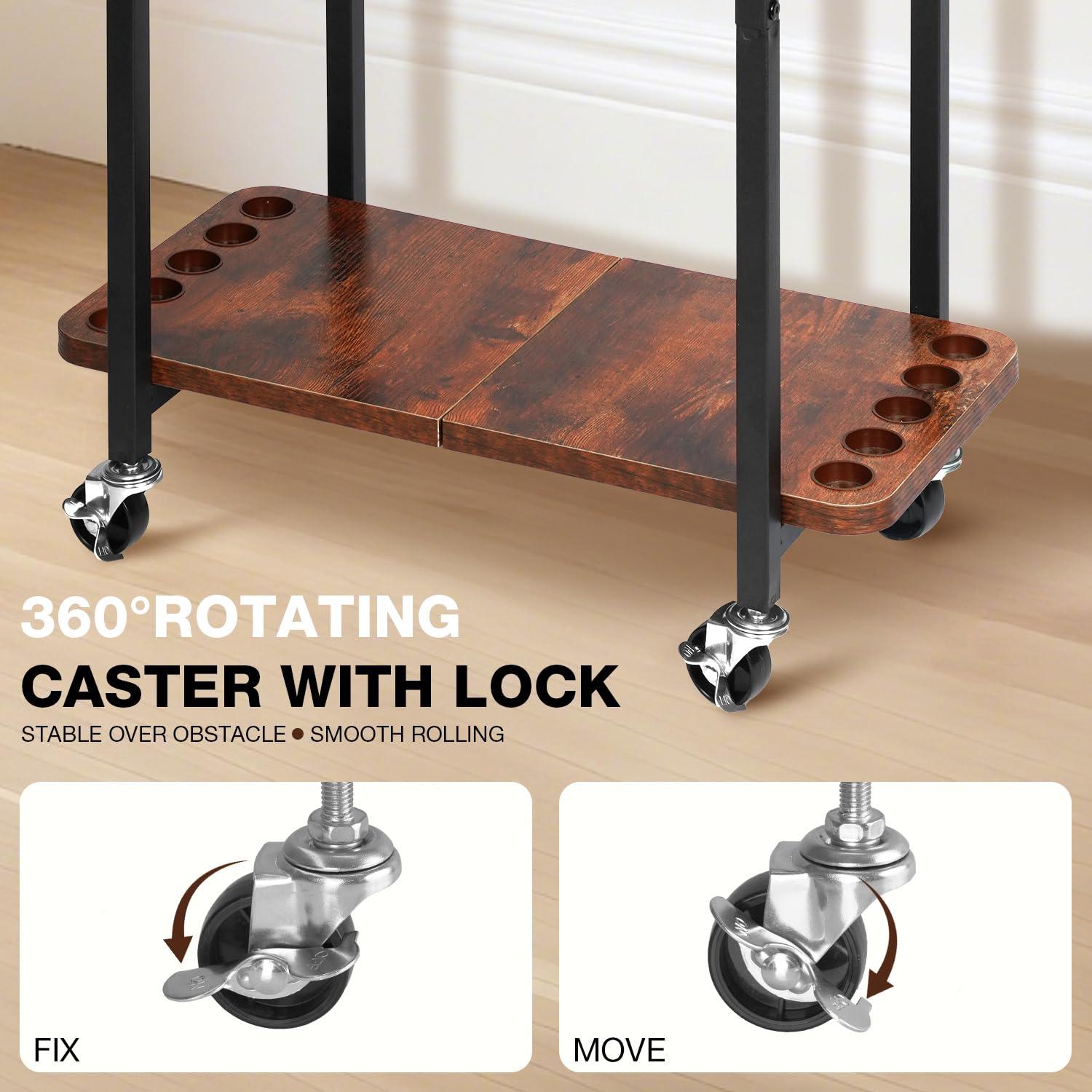 Wooden appearance Ghosthorn fishing gear storage rack assembled