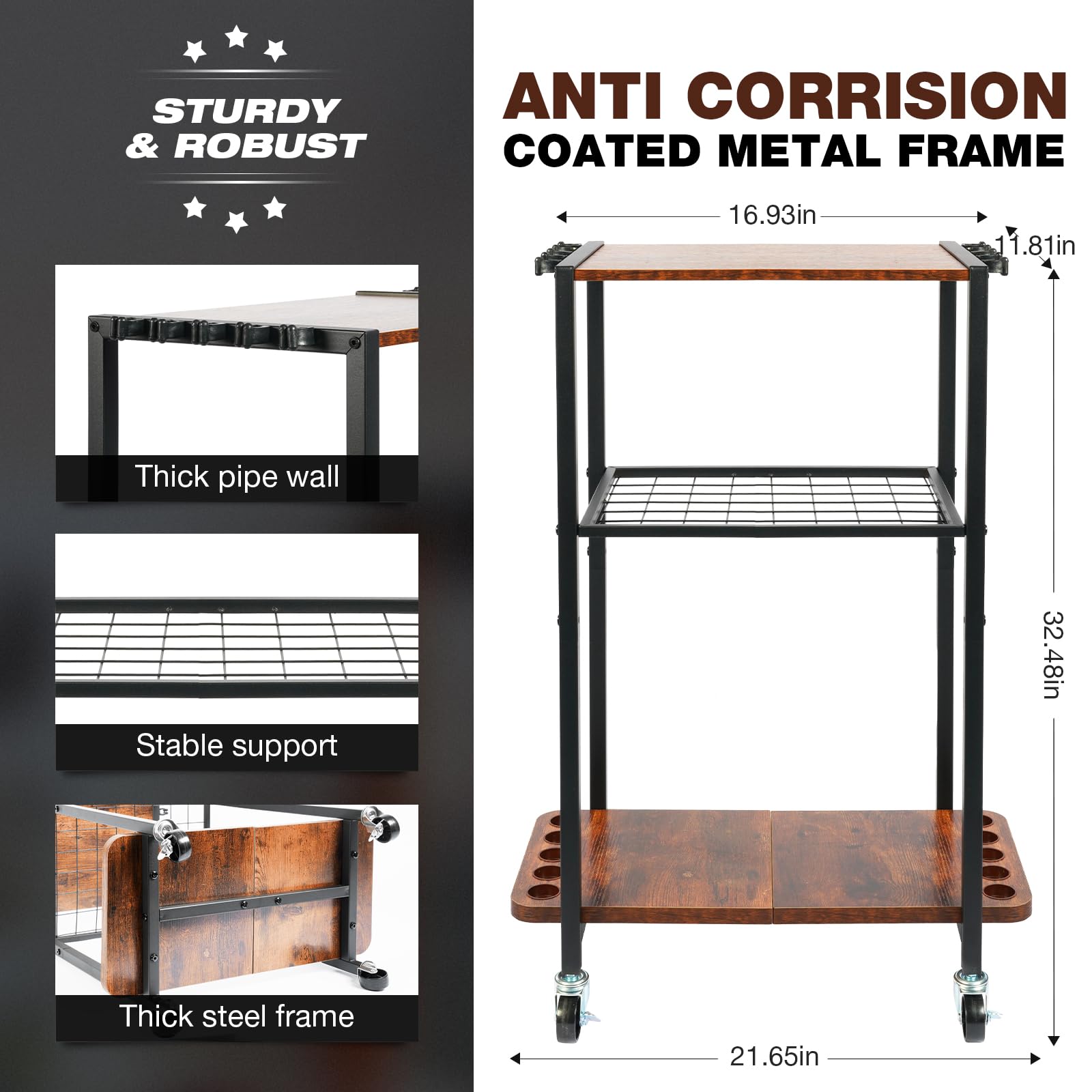 Ghosthorn rod holder side profile highlights sturdy steel construction for durable gear.